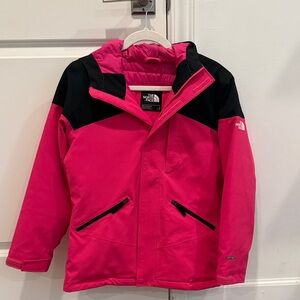 The North Face Kids Fuchsia and Black Puffer Jacket